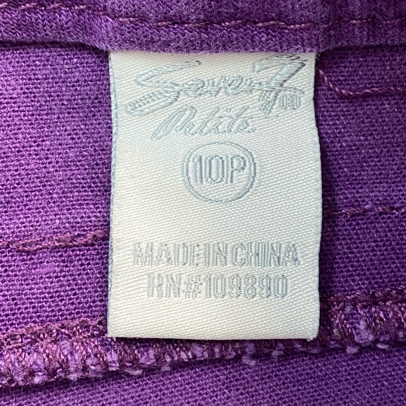 Seven7 Women's Purple Denim Distressed Cropped Stretch Capris Jeans 10 Petite - Picture 11 of 11